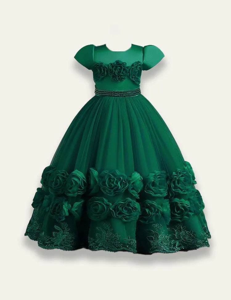 Rose Fluffy Party Dress - Image 4