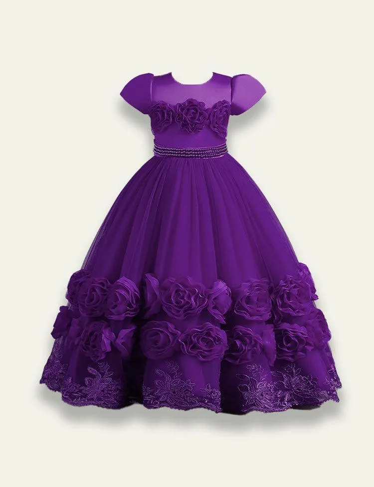 Rose Fluffy Party Dress - Image 5