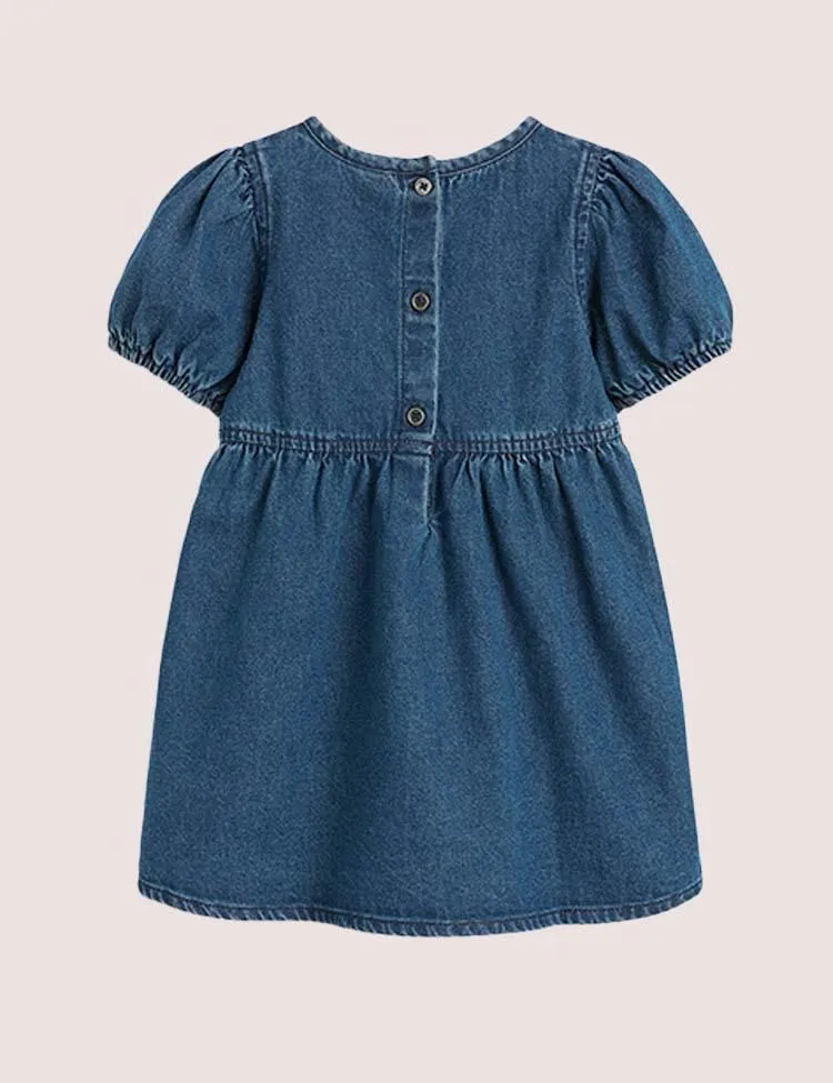 Round Neck Denim Dress - Image 2