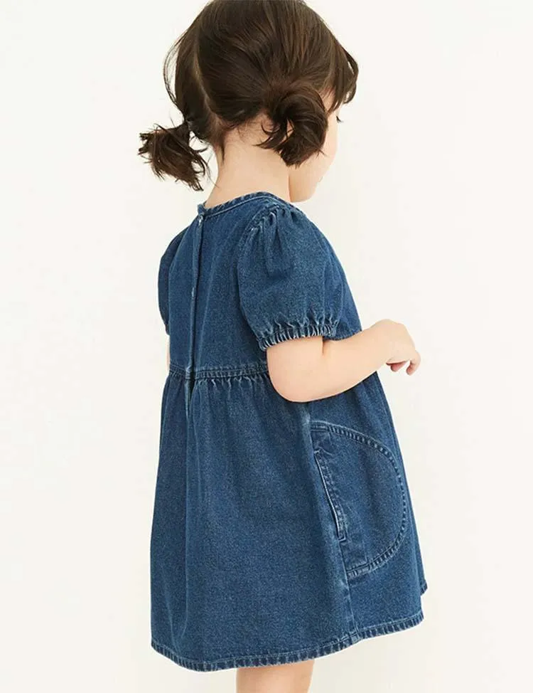 Round Neck Denim Dress - Image 3