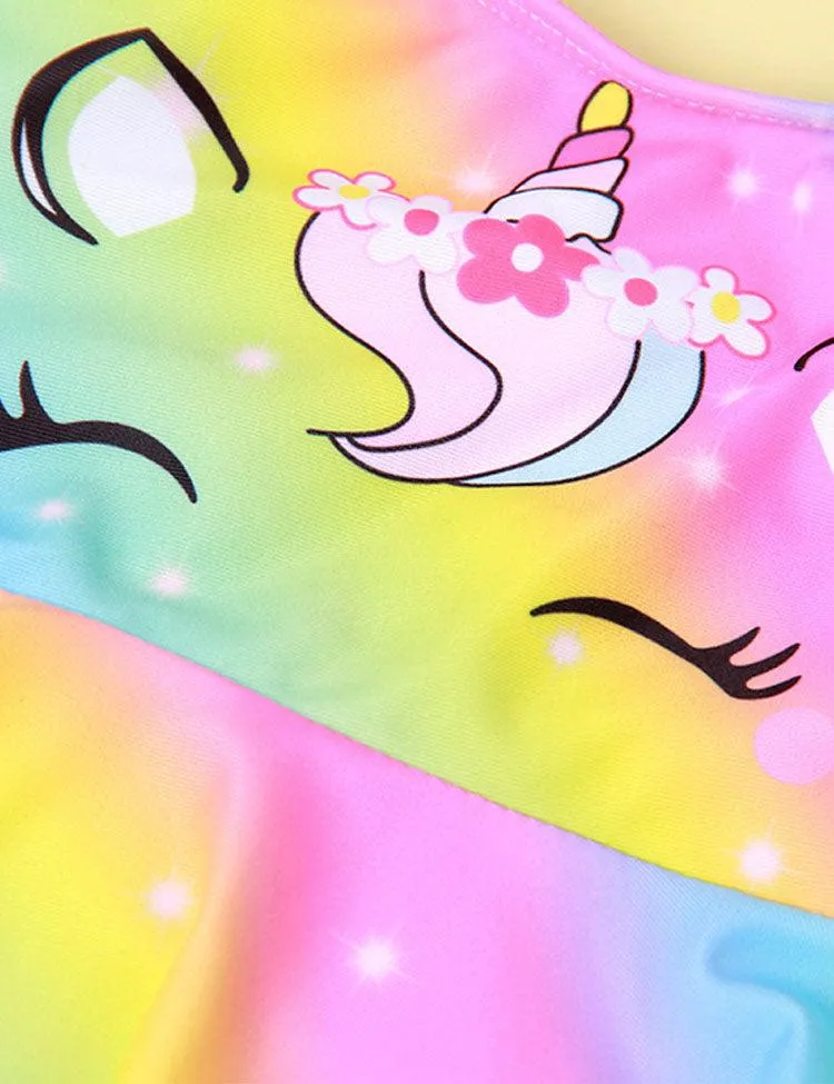 Ruffled Colorful Unicorn Swimsuit - Image 2