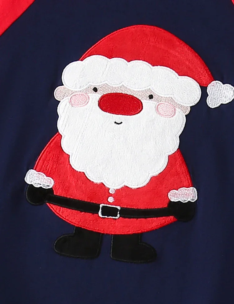 Santa Applique Sweatshirt Two-piece Set - Image 3