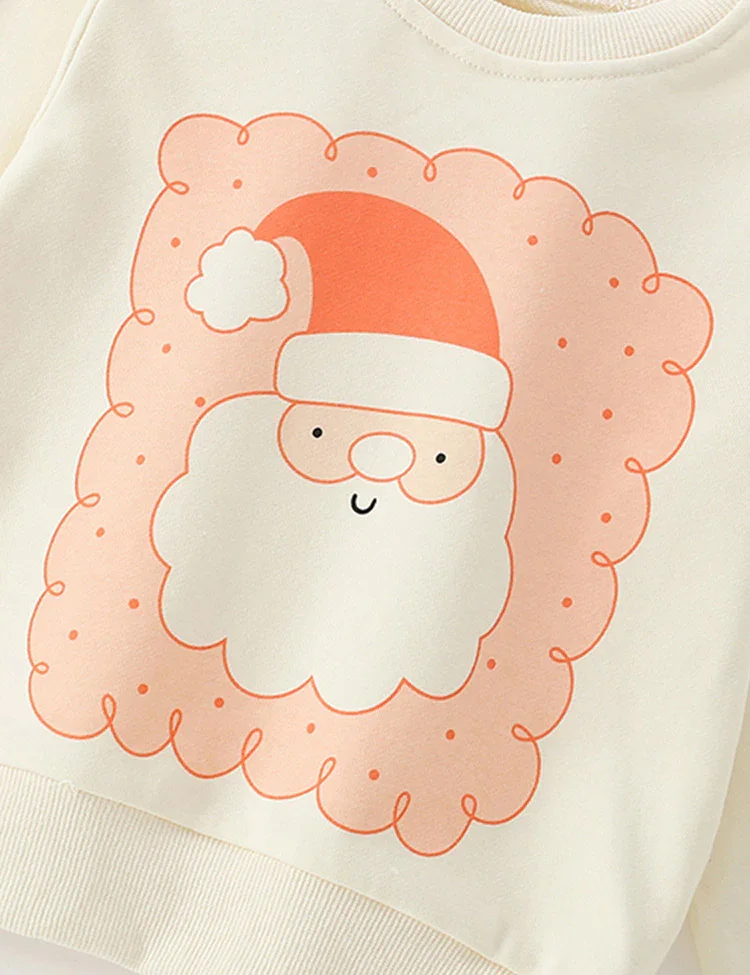 Santa Print Long-sleeved Sweatshirt - Image 4