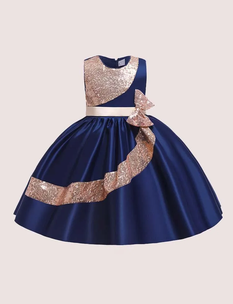 Satin Sequined Party Dress - Image 3