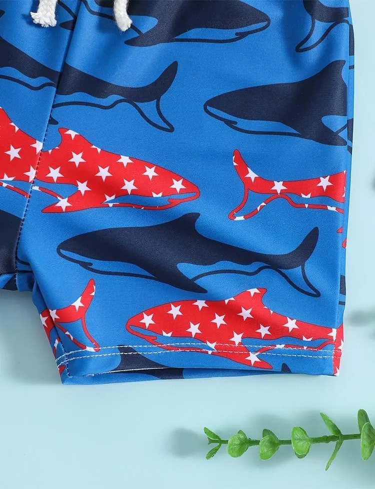 Shark Full Printed Swimming Shorts - Image 3
