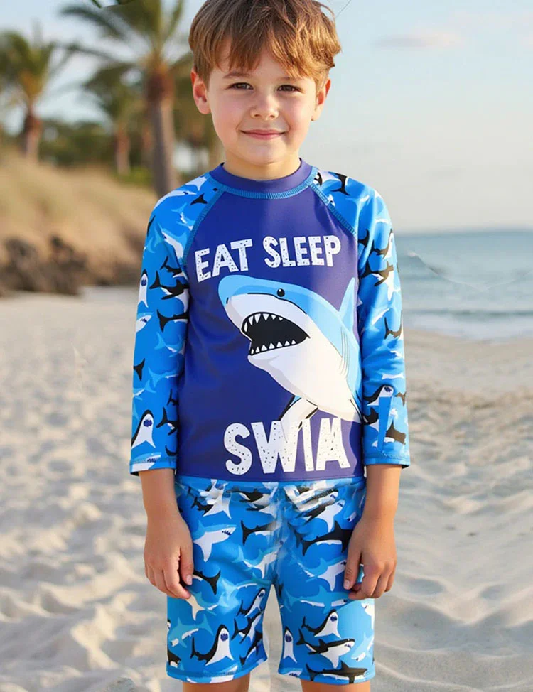 Shark Print Swimsuit Set - Image 3