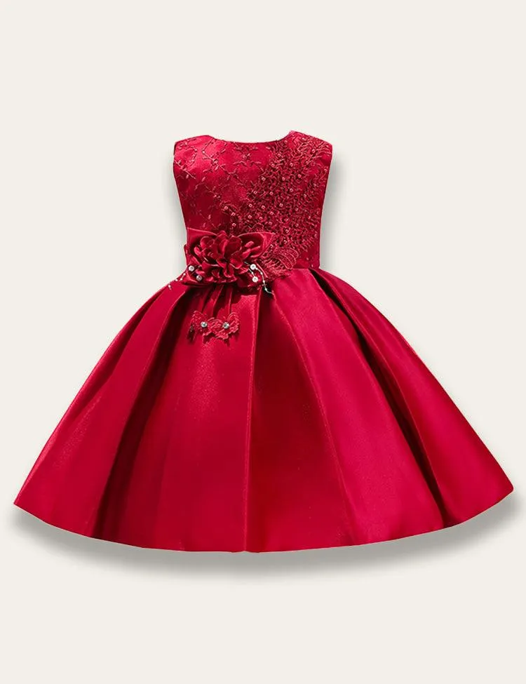 Solid Color Satin Princess Party Dress - Image 2