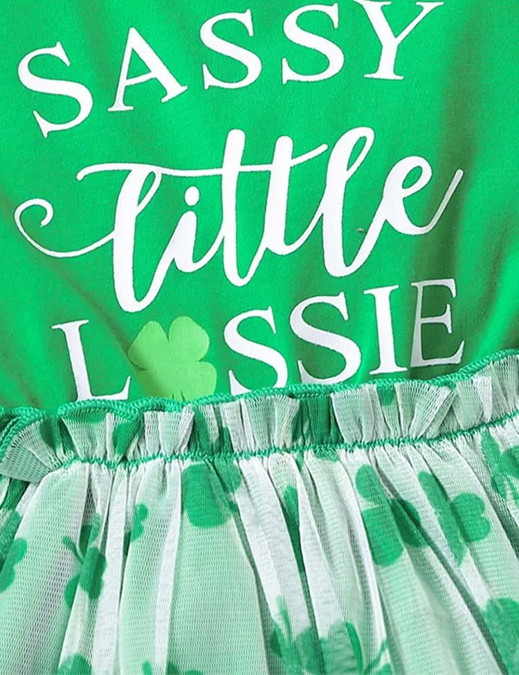 St. Patrick's Day Clover Tulle Dress - Image 2