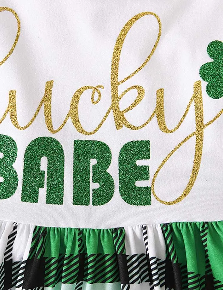 St. Patrick's Day Flared Plaid Dress Set - Image 2