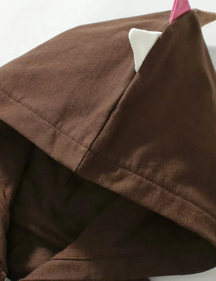 Star Embroidered Color Block Hooded Coat Set - Image 3