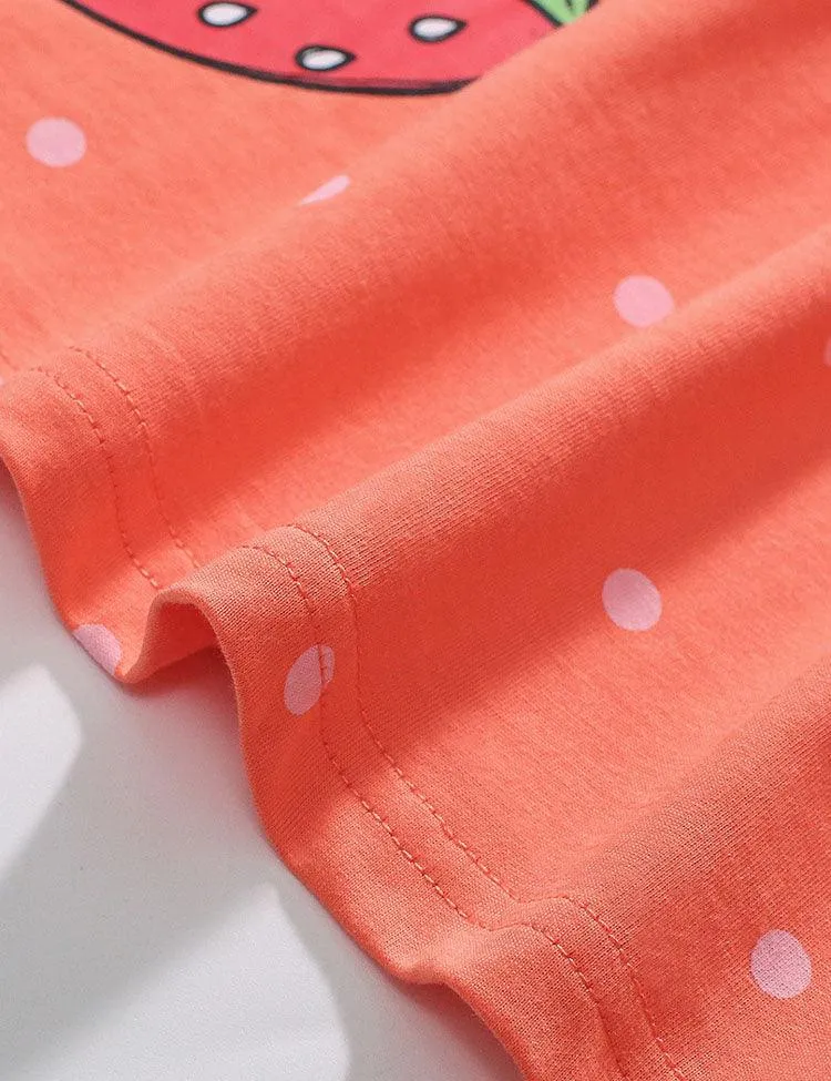 Strawberry Polka Dot Long Sleeve Dress - Image 4