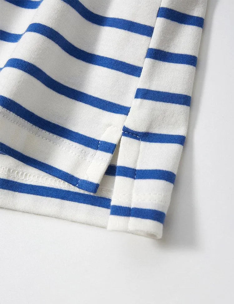 Striped Lace Collar T-shirt - Image 2