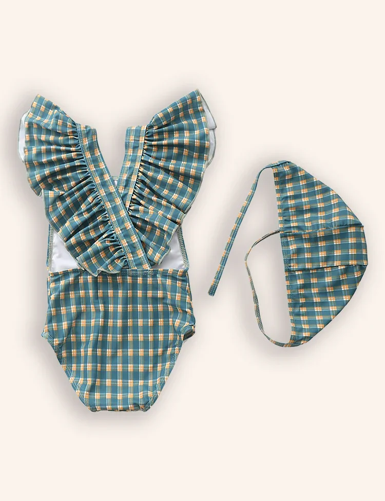 Striped One-piece Swimsuit Set - Image 2