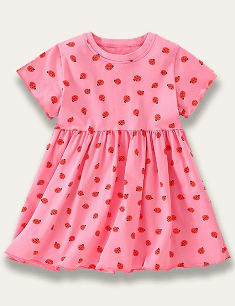 Summer Cute Ladybug Print Dress