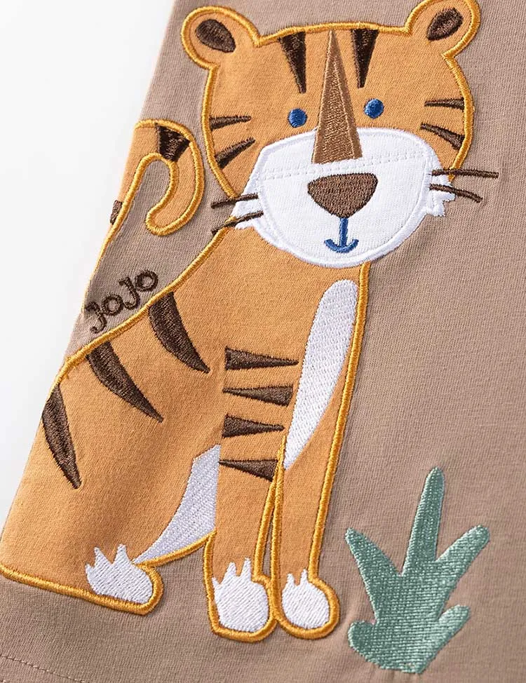 Tiger Applique Summer T-shirt Set - Image 3