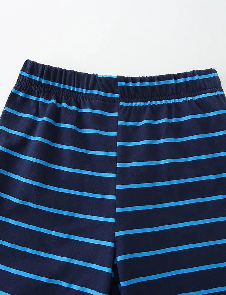 Tiger Print Top + Striped Shorts - Image 4