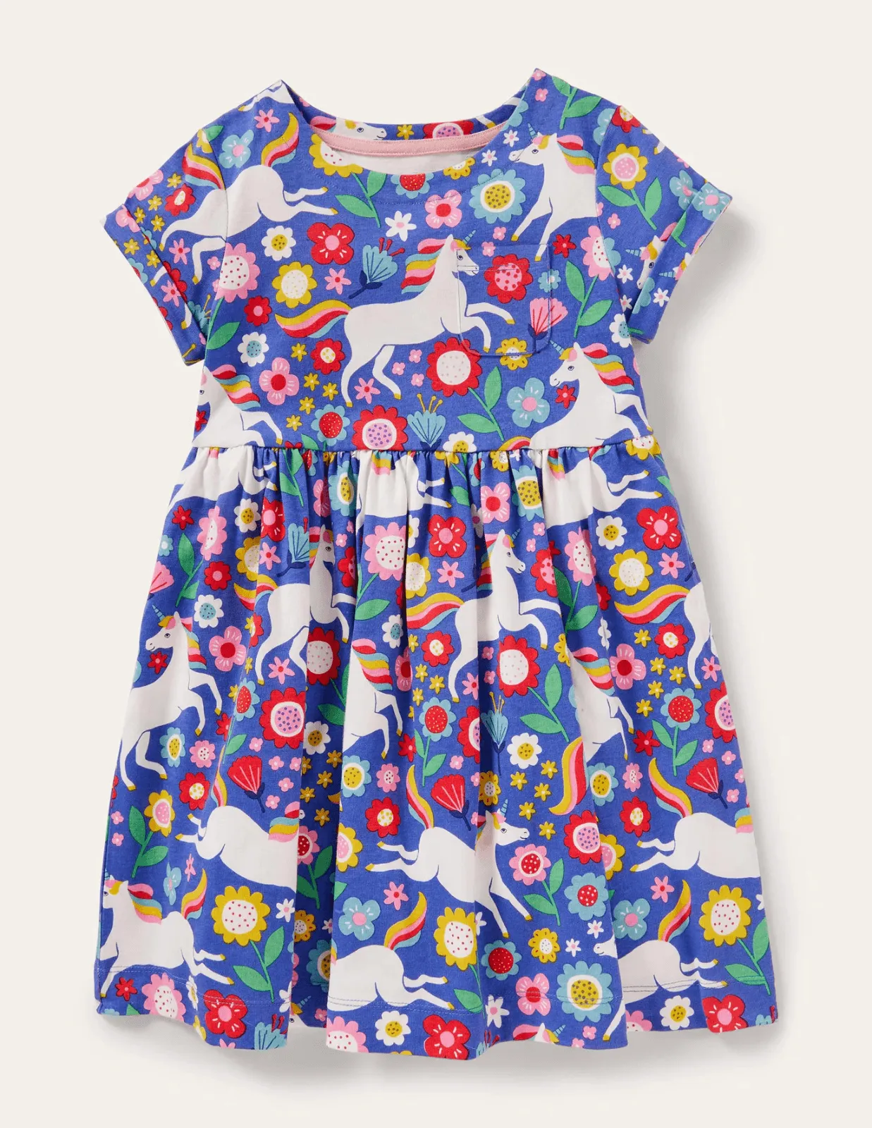 Short-sleeved Fun Jersey Dress - Image 15