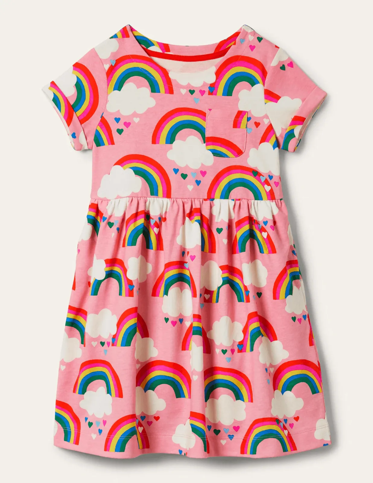 Short-sleeved Fun Jersey Dress - Image 20