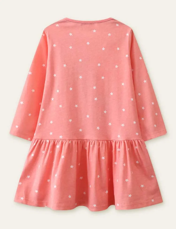 Unicorn Appliqué Long Sleeve Dress - Image 2