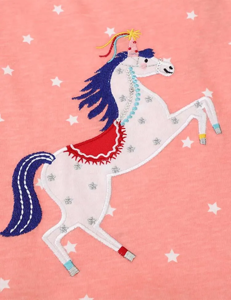 Unicorn Appliqué Long Sleeve Dress - Image 3