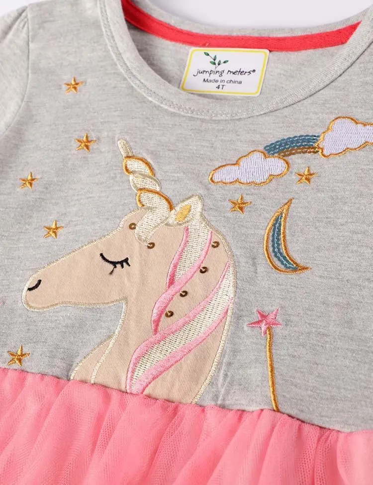 Unicorn Embroidered Long Sleeve Dress - Image 2