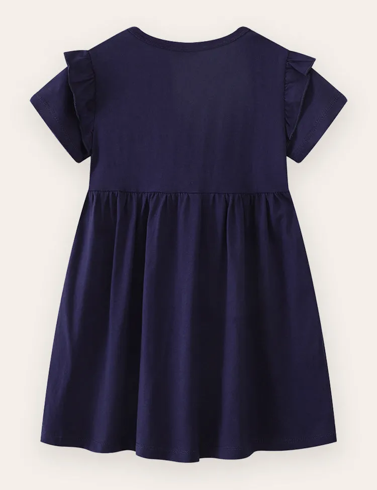 Unicorn Embroidered Polka Dot Dress - Image 2