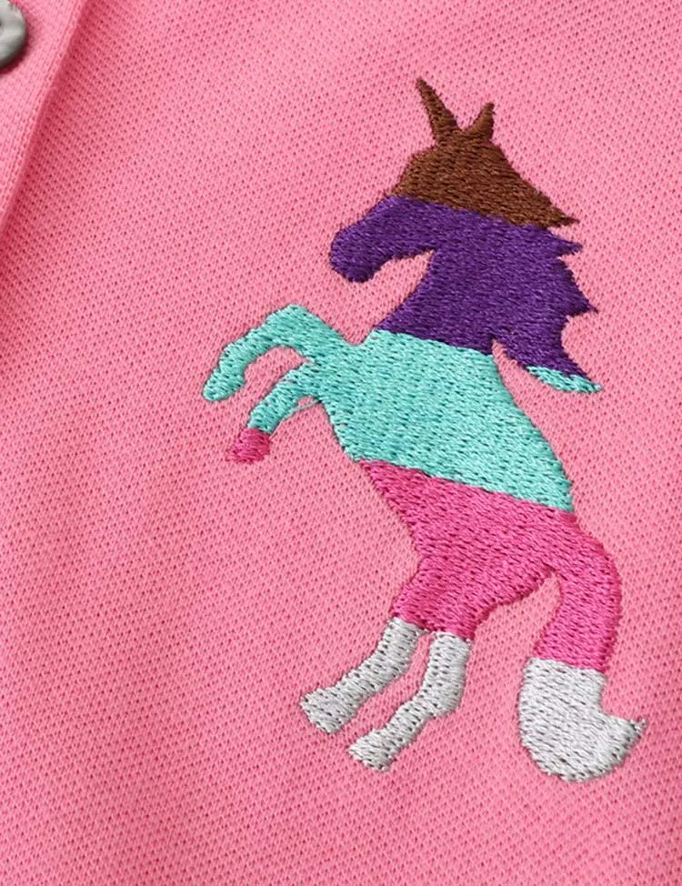 Unicorn Embroidered Polo Dress - Image 3