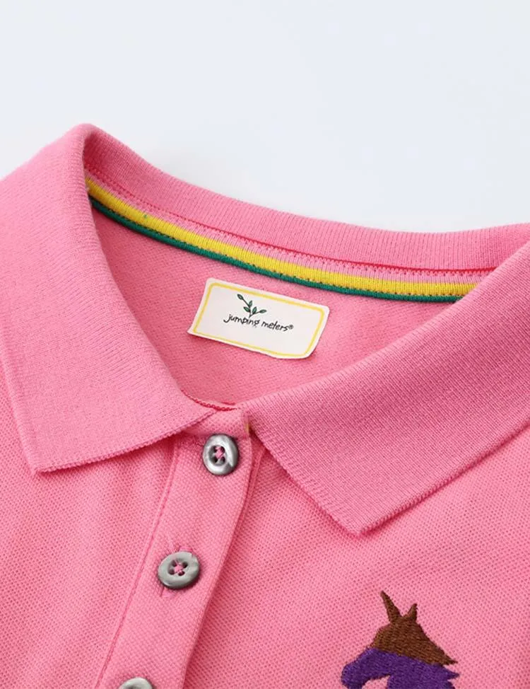Unicorn Embroidered Polo Dress - Image 4
