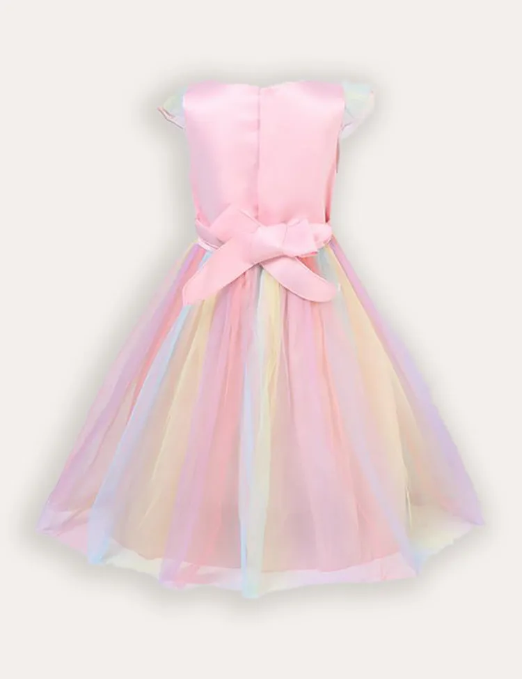 Unicorn Flower Applique Tulle Party Dress - Image 2