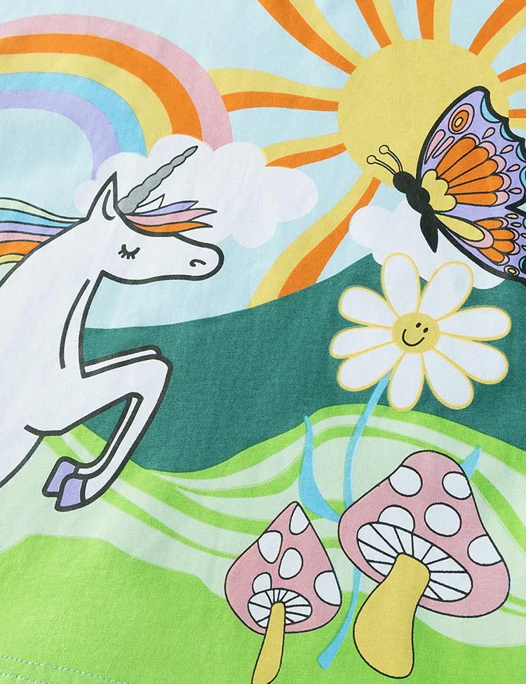 Unicorn Print Short-sleeved T-shirt - Image 4