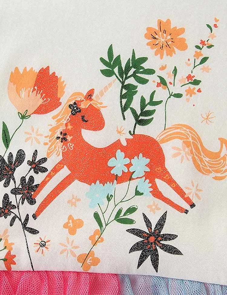 Unicorn Print Tulle Dress - Image 3
