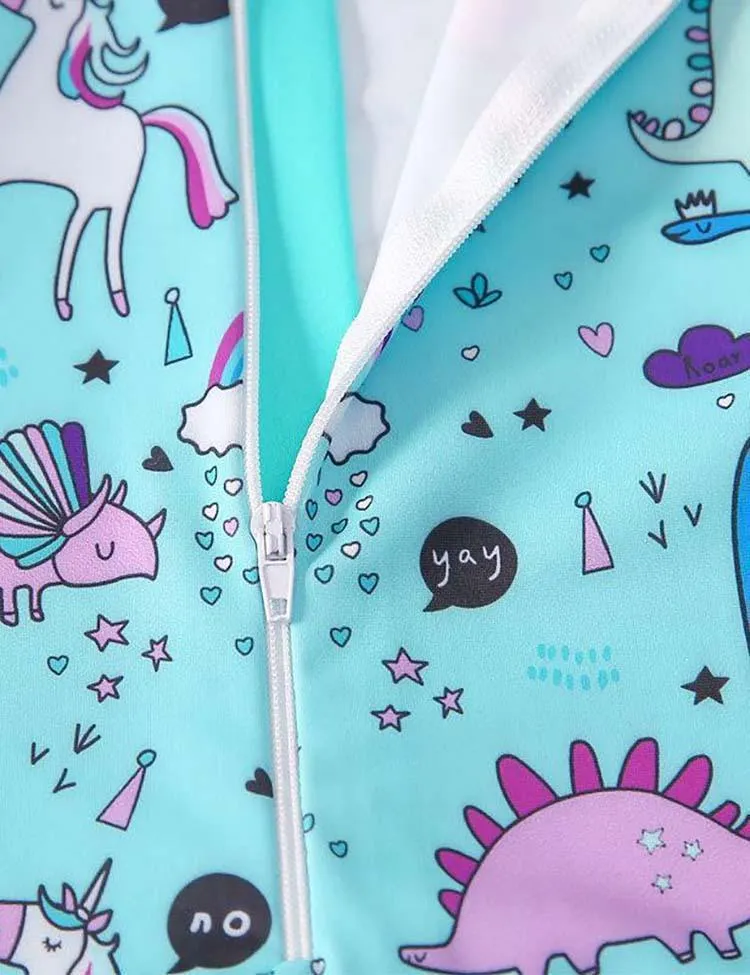Unicorn Printed Long Sleeve Swimsuit - Image 3