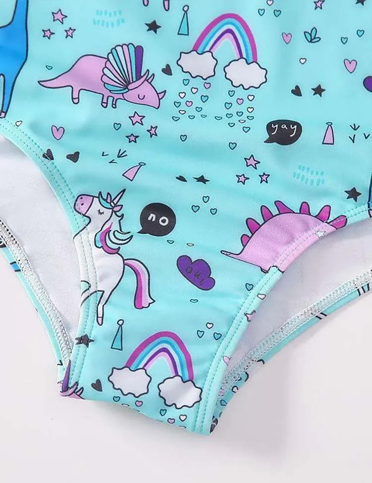 Unicorn Printed Long Sleeve Swimsuit - Image 4