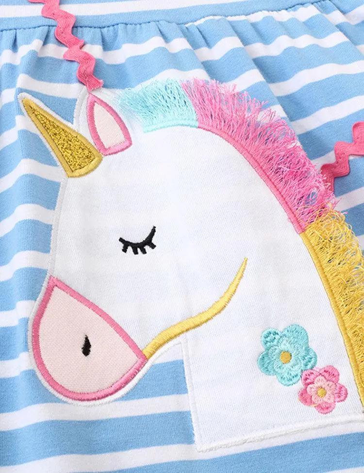 Unicorn Striped Flying Sleeves Dress - Image 2