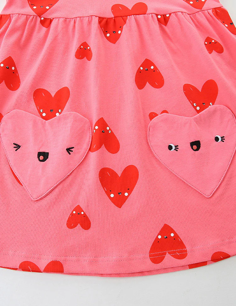 Valentine's Day Heart Print Pocket Dress - Image 4