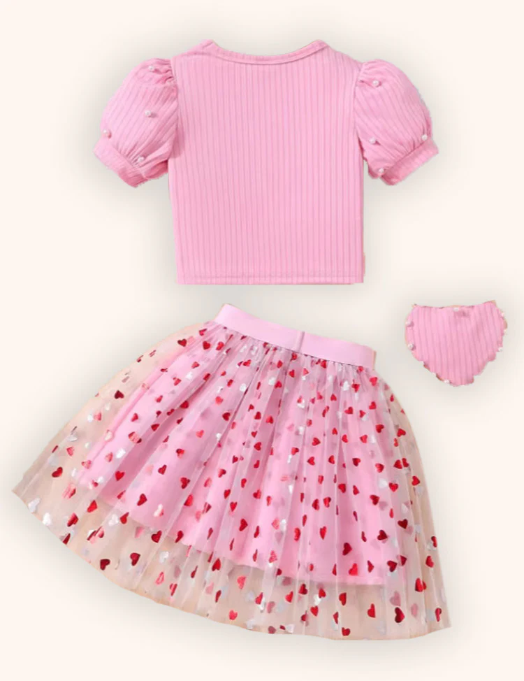 Valentine's Day Heart Tulle Skirt Set - Image 2