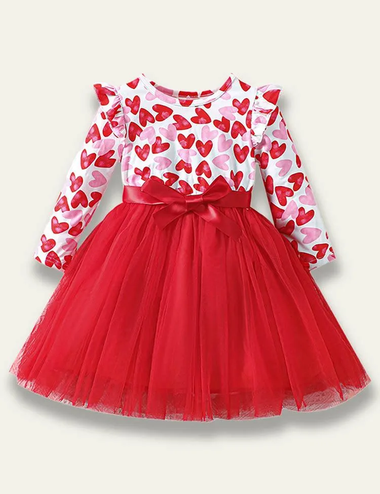 Valentine's Day Love Patchwork Tulle Dress