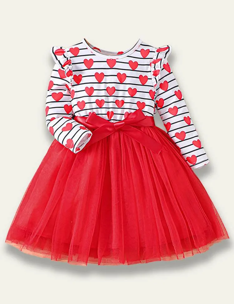 Valentine's Day Love Patchwork Tulle Dress - Image 2
