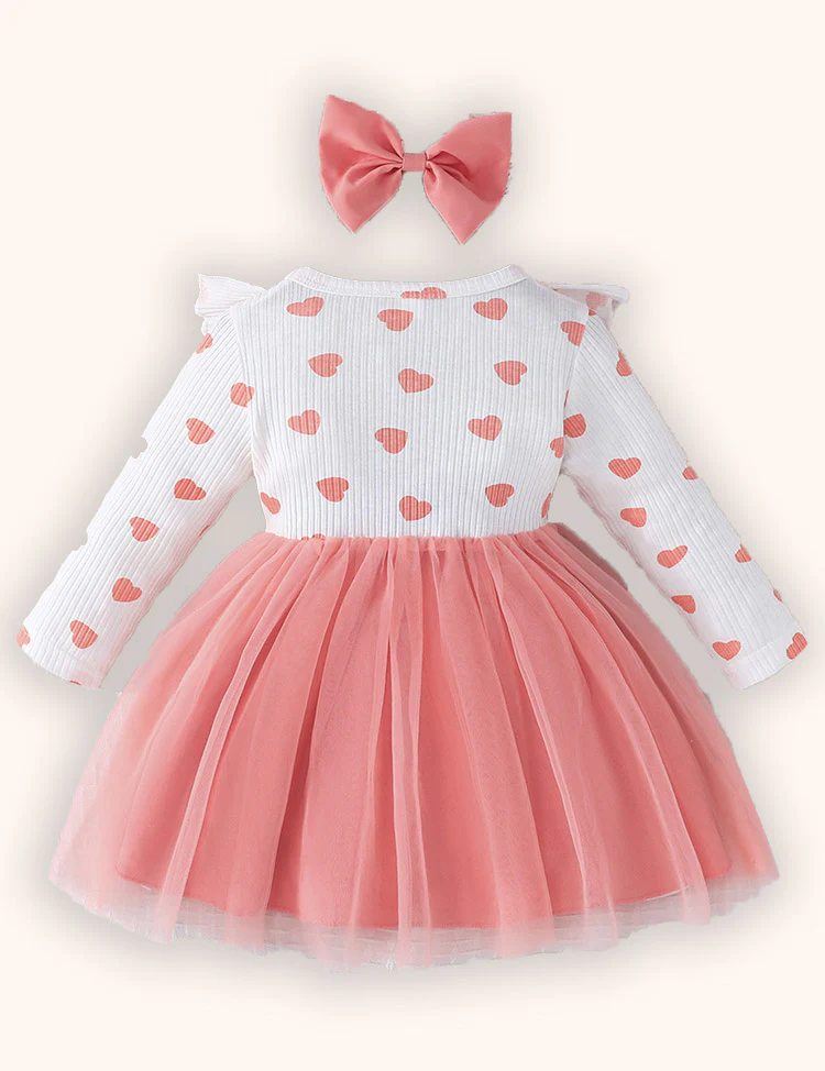 Valentine's Day Love Printing Splicing Tulle Dress - Image 13