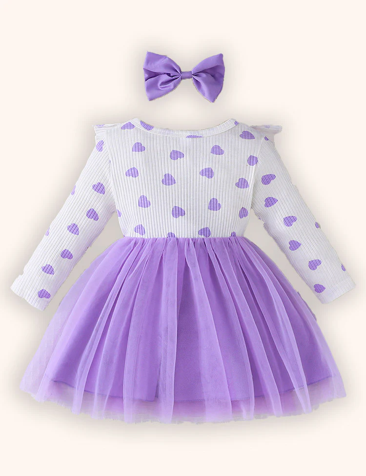 Valentine's Day Love Printing Splicing Tulle Dress - Image 22