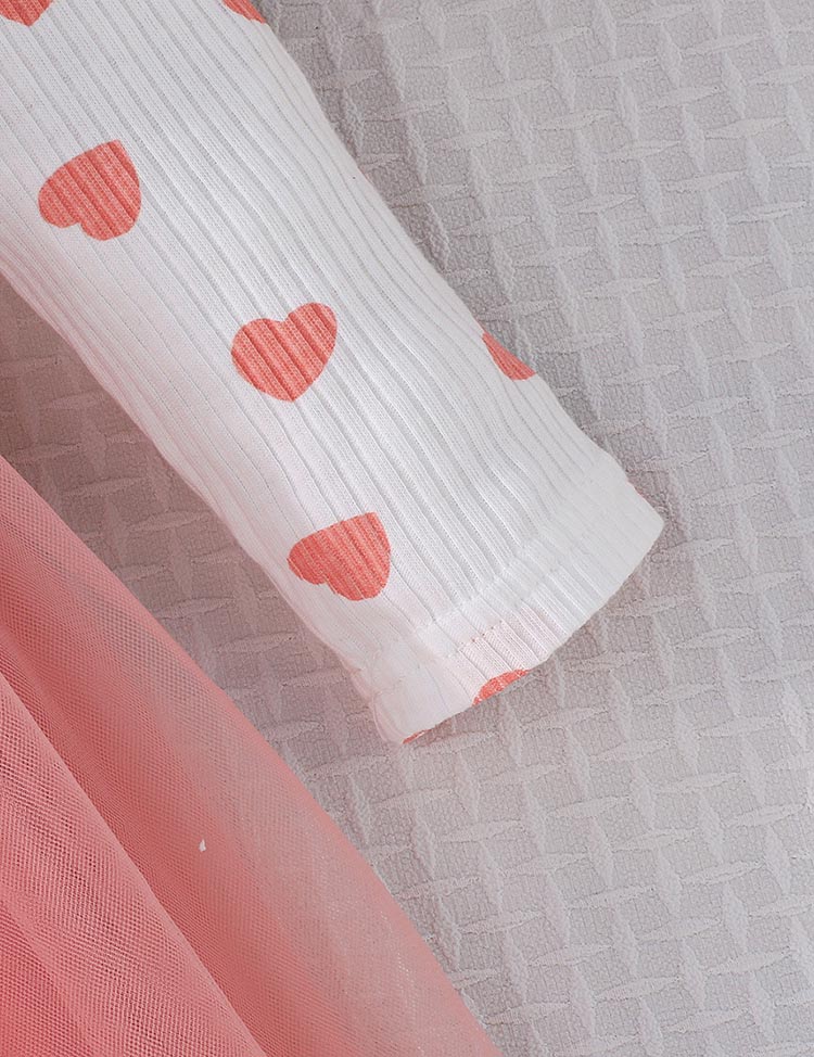 Valentine's Day Love Printing Splicing Tulle Dress - Image 23