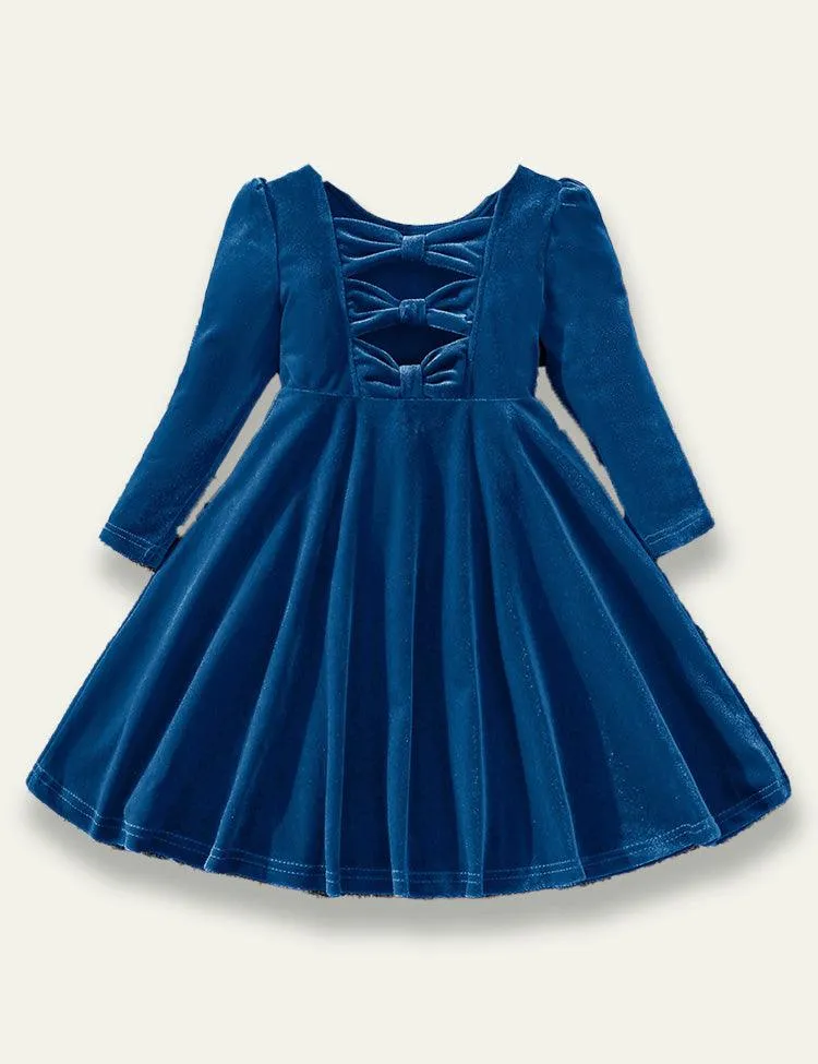 Velvet Bow Princess Dress - Image 2