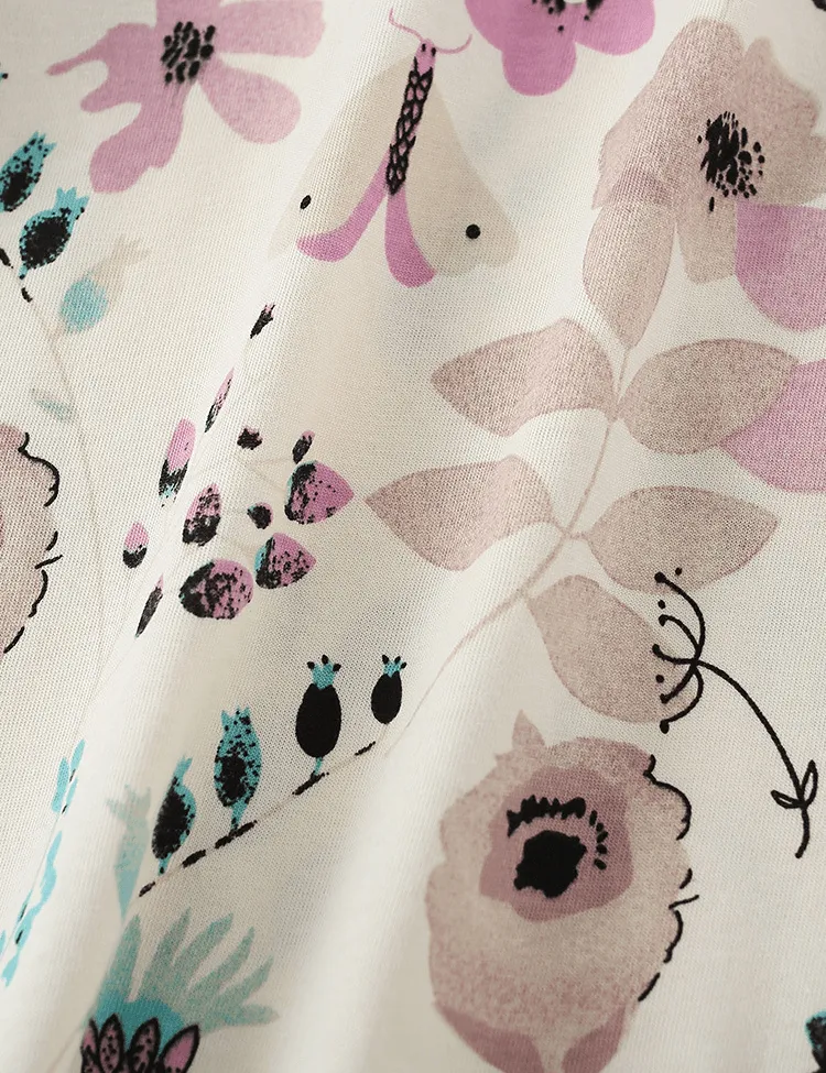 Vintage Flower Printed Long Sleeve T-shirt - Image 2