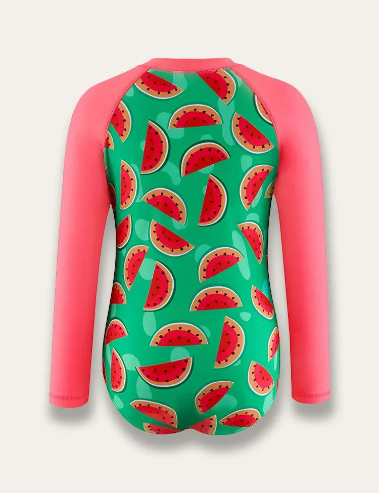 Watermelon Print Long Sleeve Swimsuit - Image 2