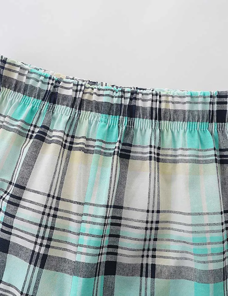 Whale Plaid Print T-Shirt and Shorts Set - Image 4
