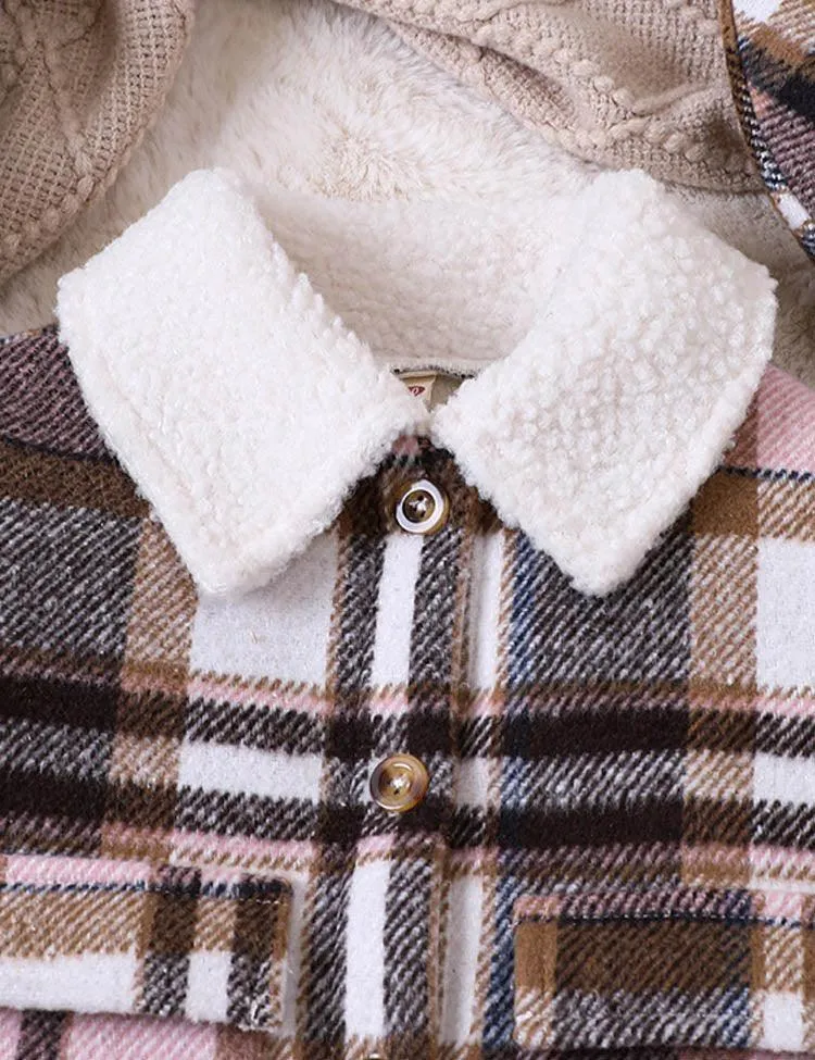 Winter Plaid Short Coat - Image 3