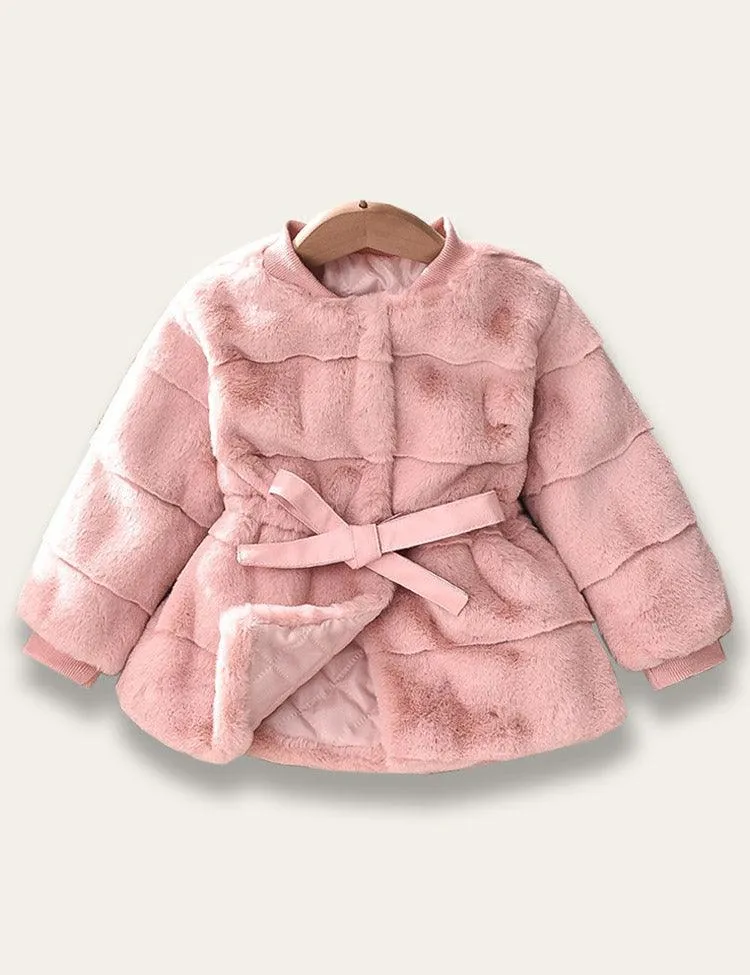 Winter Waisted Plush Coat - Image 3