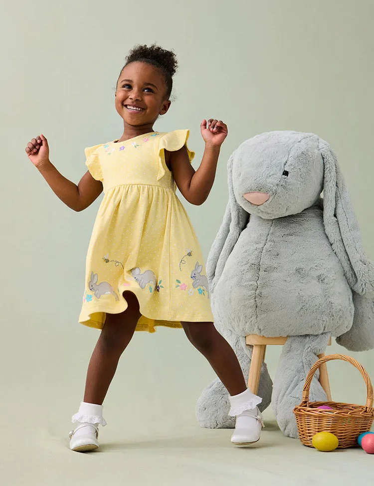 Yellow Bunny Appliqué Summer Dress - Image 3